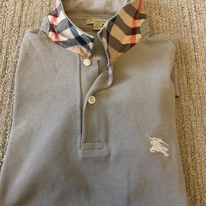 Gray Burberry small polo shirt